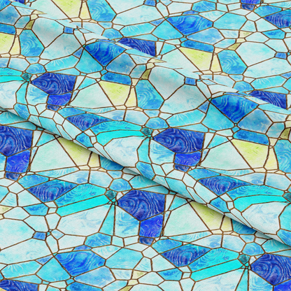 Watercolor Stained Glass Pattern 14 Quilting Cotton Fabric