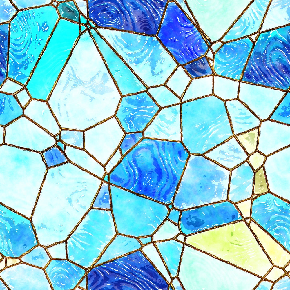Watercolor Stained Glass Pattern 14 Quilting Cotton Fabric