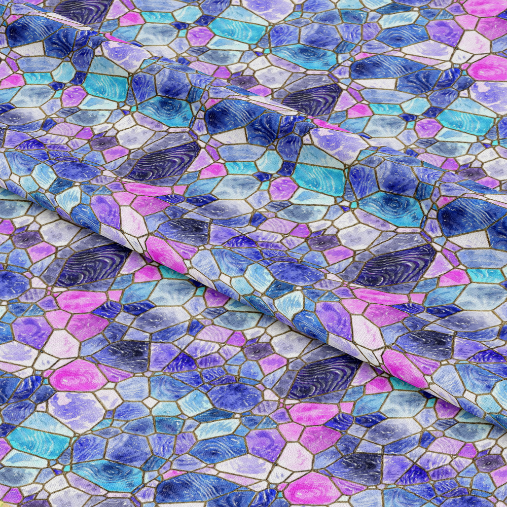 Watercolor Stained Glass Pattern 1 Quilting Cotton Fabric