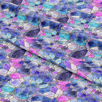 Watercolor Stained Glass Pattern 1 Quilting Cotton Fabric