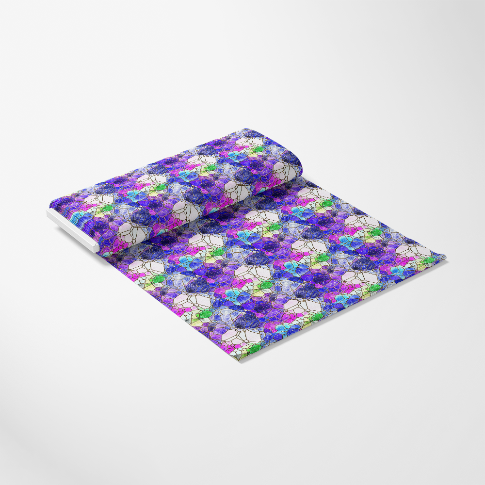 Watercolor Stained Glass Pattern 2 Quilting Cotton Fabric