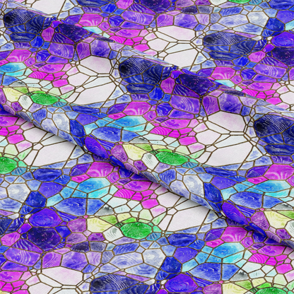 Watercolor Stained Glass Pattern 2 Quilting Cotton Fabric