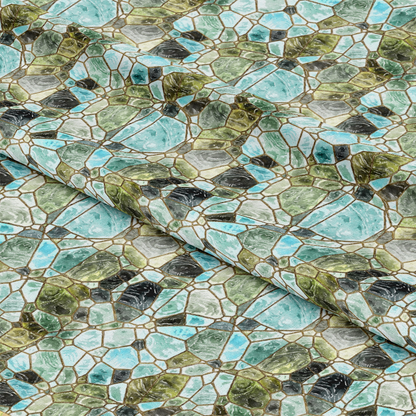 Watercolor Stained Glass Pattern 5 Quilting Cotton Fabric