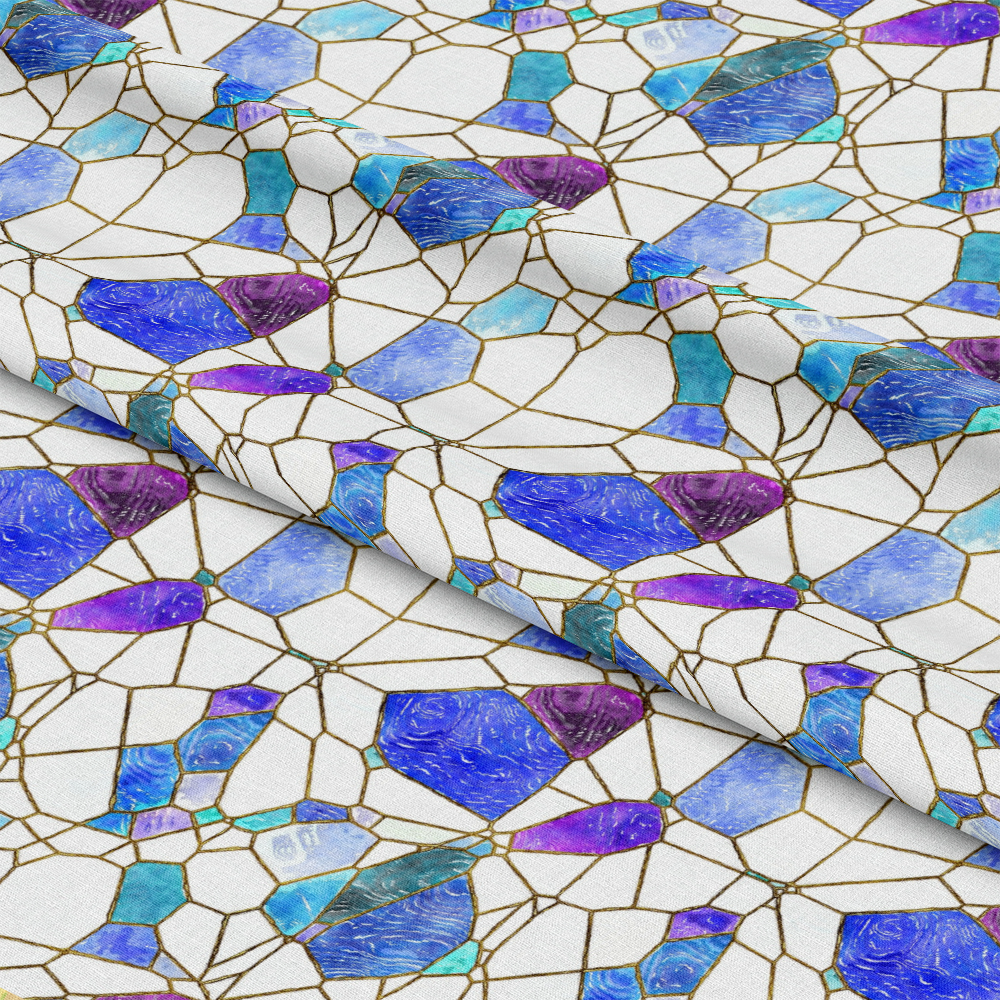 Watercolor Stained Glass Pattern 9 Quilting Cotton Fabric