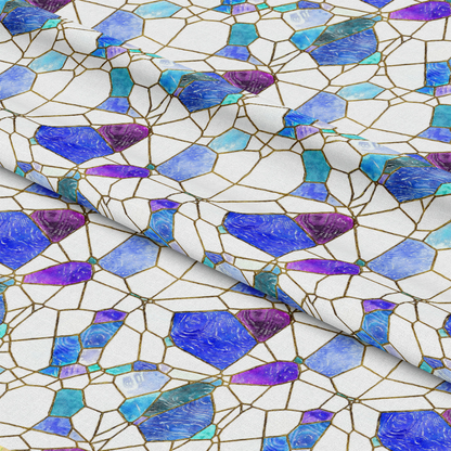 Watercolor Stained Glass Pattern 9 Quilting Cotton Fabric
