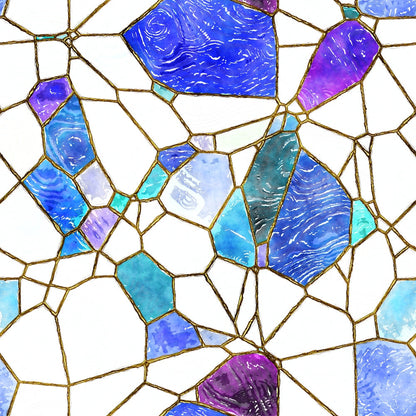 Watercolor Stained Glass Pattern 9 Quilting Cotton Fabric