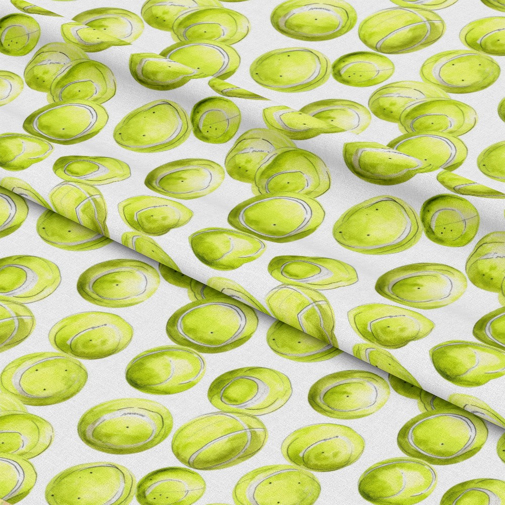 Watercolor Tennis Quilting Cotton Fabric