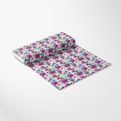 Watercolor Wild Flowers Pattern Quilting Cotton Fabric