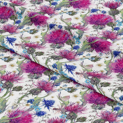 Watercolor Wild Flowers Pattern Quilting Cotton Fabric
