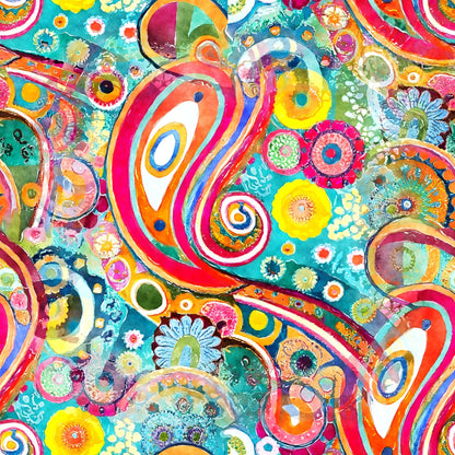 Watercolor Boho Patterns Pattern 1 Quilting Cotton Fabric