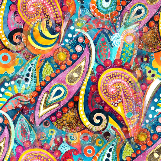 Watercolor Boho Patterns Pattern 11 Quilting Cotton Fabric
