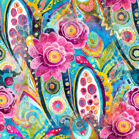 Watercolor Boho Patterns Pattern 12 Quilting Cotton Fabric
