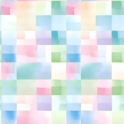 Watercolor Checkered Gingham Pattern 2 Quilting Cotton Fabric