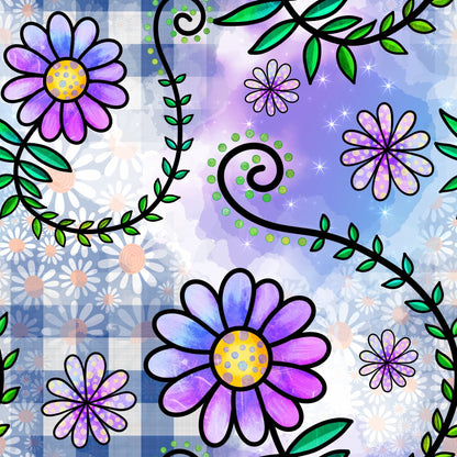 Doodle Blooms Pattern 5 Minky Fabric