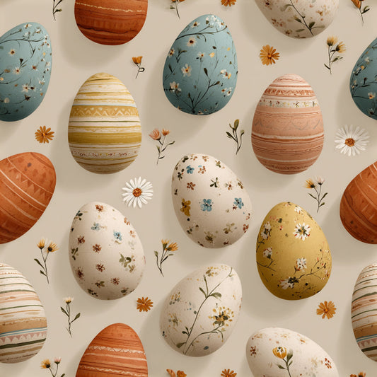 Watercolor Happy Easter Pattern 5 Quilting Cotton Fabric