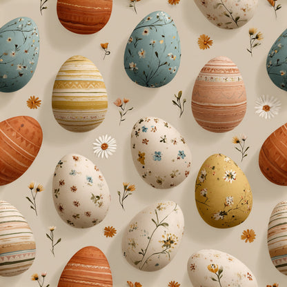 Watercolor Happy Easter Pattern 5 Quilting Cotton Fabric