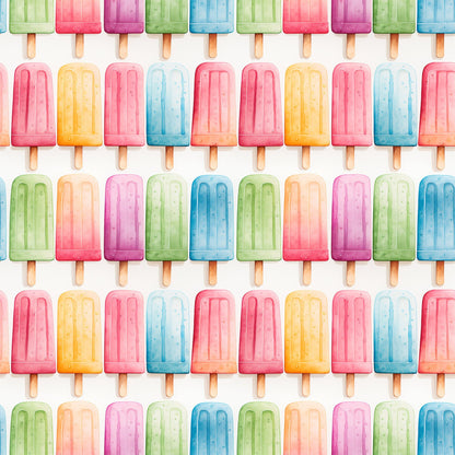 Watercolor Summer Popsicle Pattern 10 Quilting Cotton Fabric