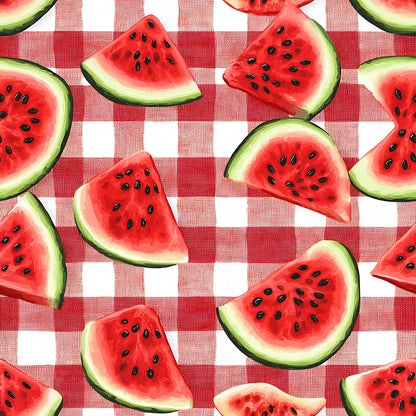 Watermelon Gingham Picnic Pattern 16 Quilting Cotton Fabric