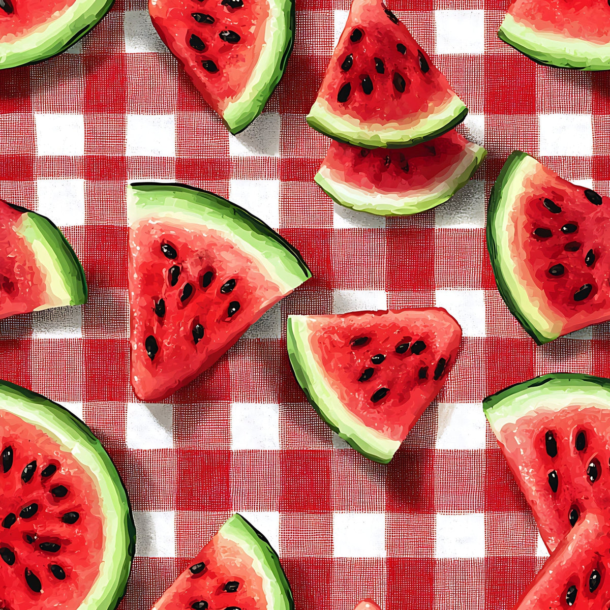 Summer Melon Slices Pattern 2 Minky Fabric