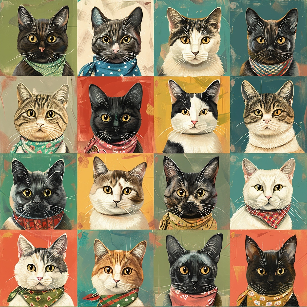 Kerchief Kittens Pattern 3 Minky Fabric