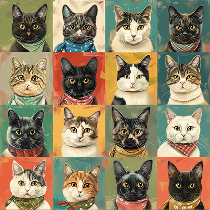 Kerchief Kittens Pattern 3 Minky Fabric