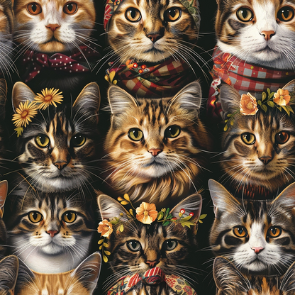 Kerchief Kittens Pattern 4 Minky Fabric
