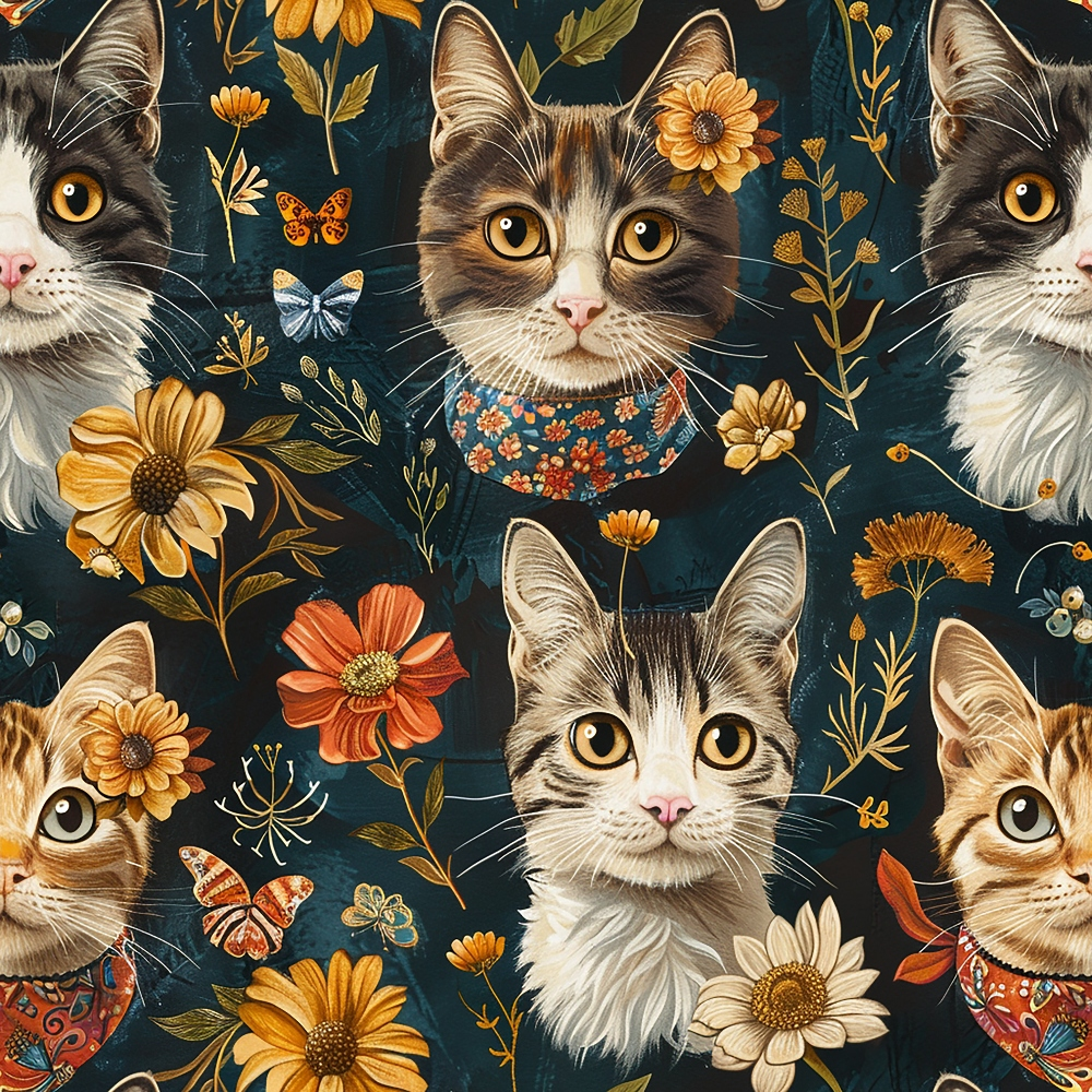 Kerchief Kittens Pattern 5 Minky Fabric