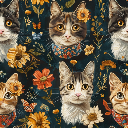 Kerchief Kittens Pattern 5 Minky Fabric
