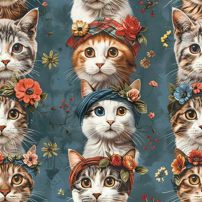 Kerchief Kittens Pattern 6 Minky Fabric
