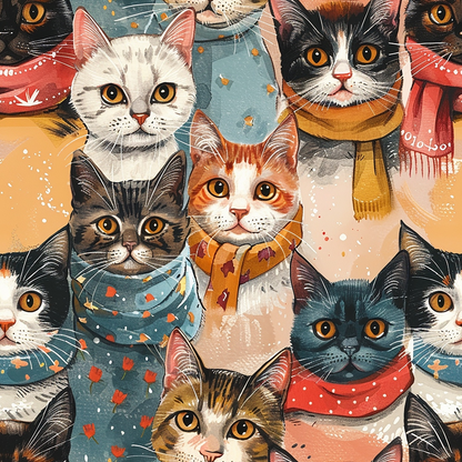 Kerchief Kittens Pattern 7 Minky Fabric