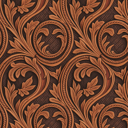 Western Tooled Leather Pattern 10 Quilting Cotton Fabric