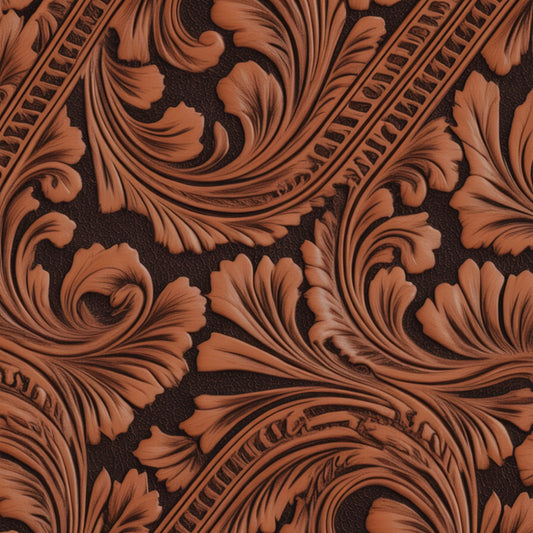Western Tooled Leather Pattern 11 Quilting Cotton Fabric
