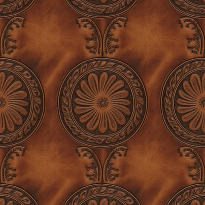 Western Tooled Leather Pattern 4 Quilting Cotton Fabric
