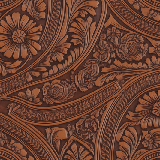 Western Tooled Leather Pattern 6 Quilting Cotton Fabric