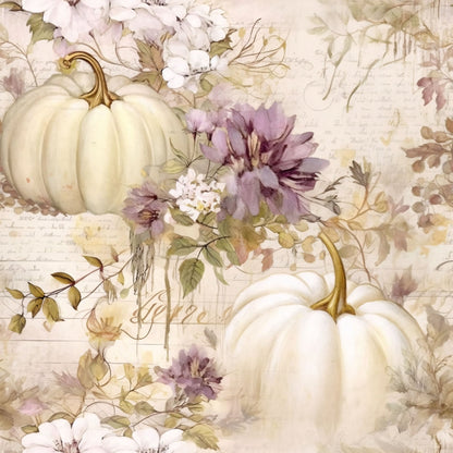 White Fall Pumpkins Pattern 18 Quilting Cotton Fabric