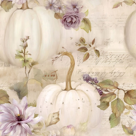White Fall Pumpkins Pattern 5 Quilting Cotton Fabric