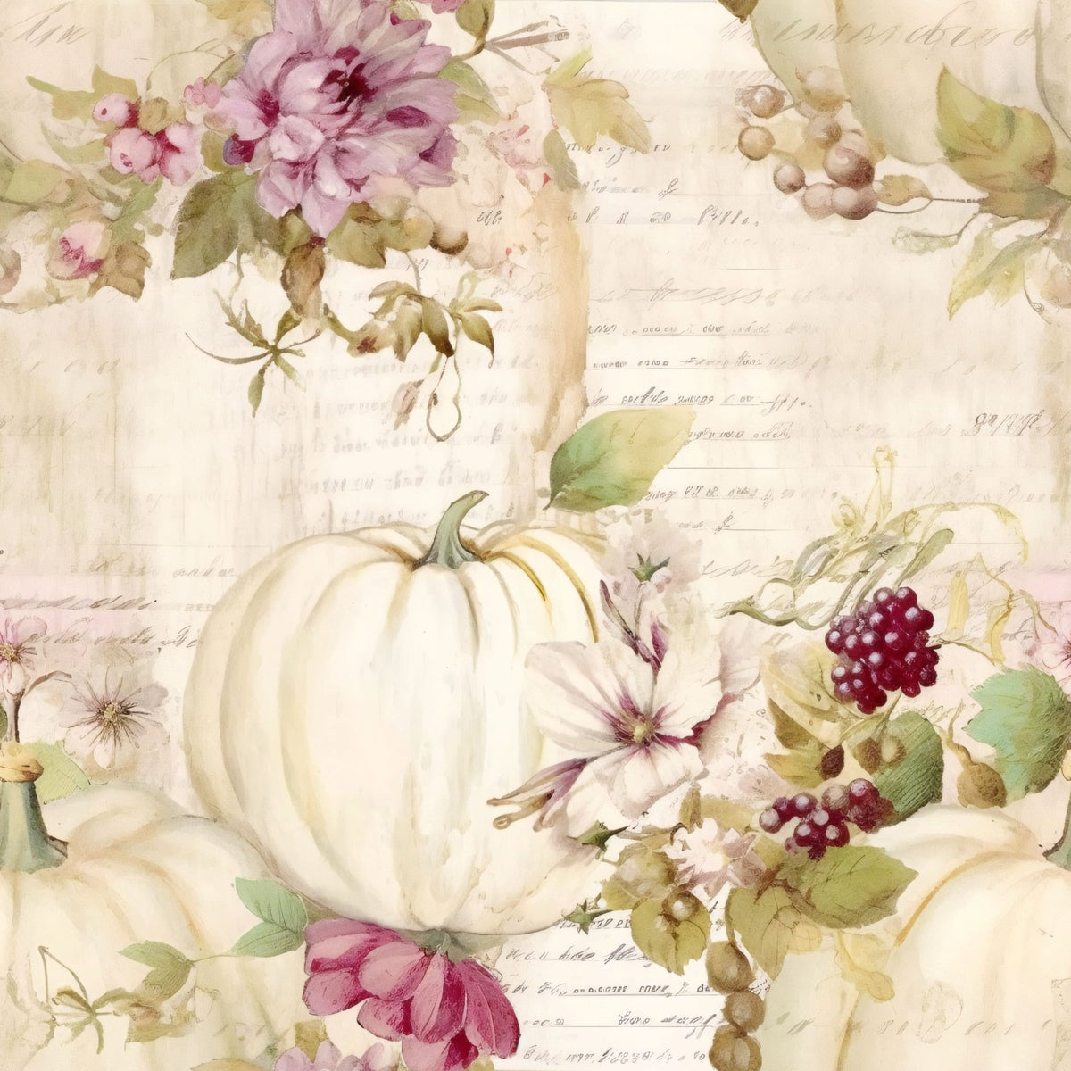 Ivory Harvest Pattern 6 Minky Fabric