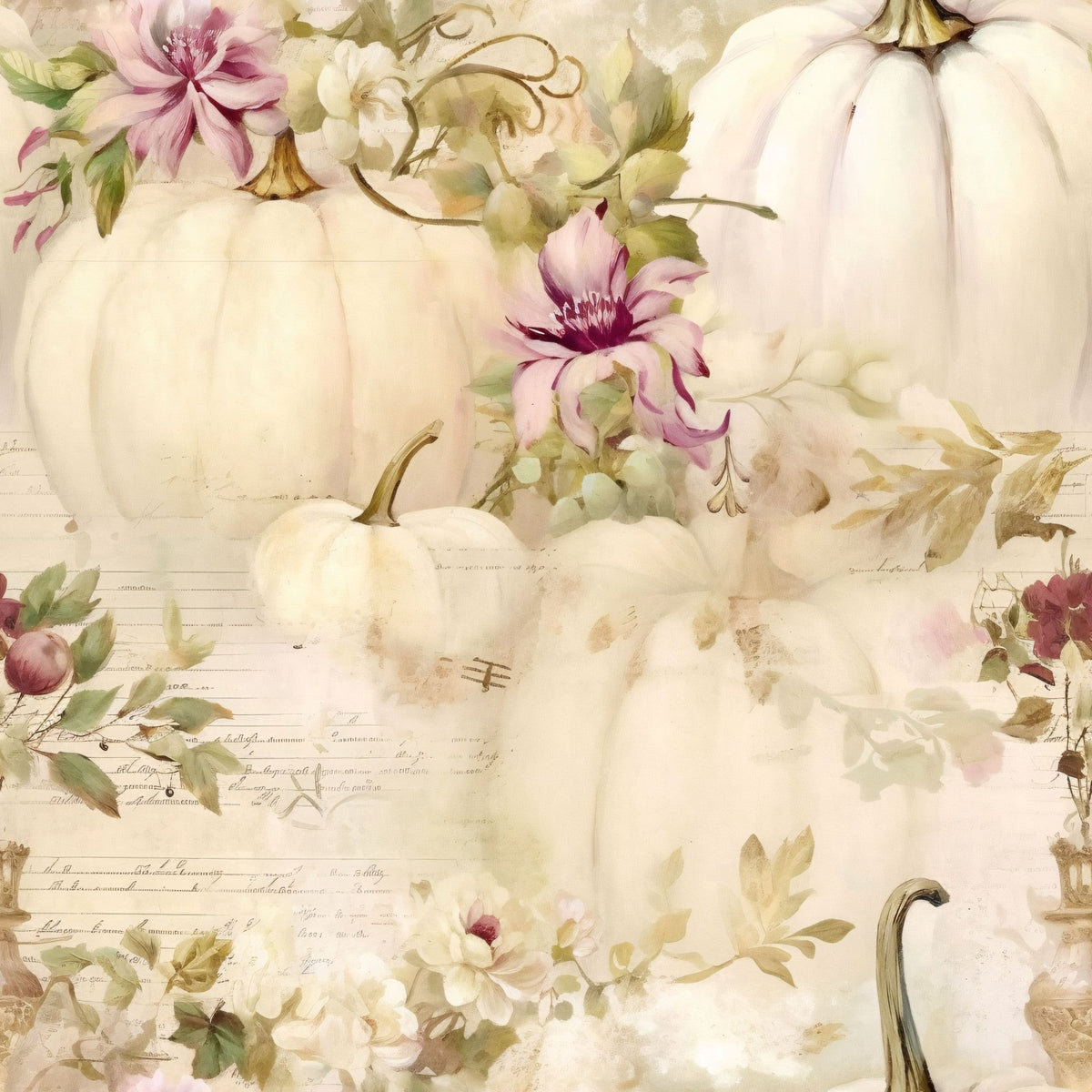Ivory Harvest Pattern 7 Minky Fabric