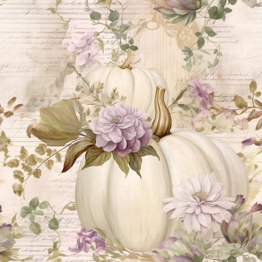 White Fall Pumpkins Pattern 9 Quilting Cotton Fabric
