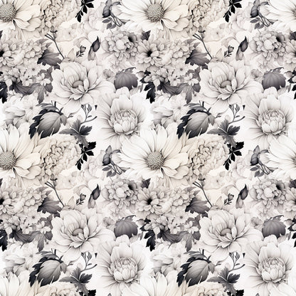 White Flowers Pattern 3 Quilting Cotton Fabric