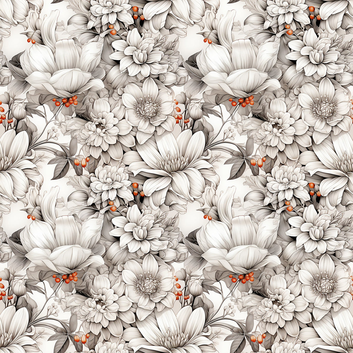 Porcelain Petals Pattern 6 Minky Fabric
