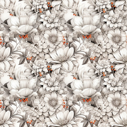 Porcelain Petals Pattern 6 Minky Fabric