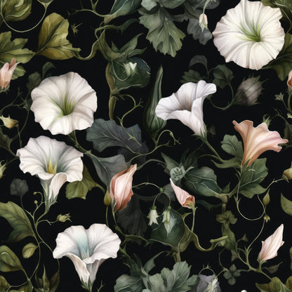 Midnight Moonflowers Pattern 12 Minky Fabric