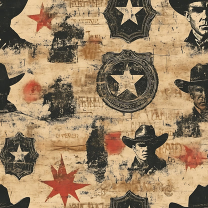 Frontier Outlaws Pattern 10 Minky Fabric