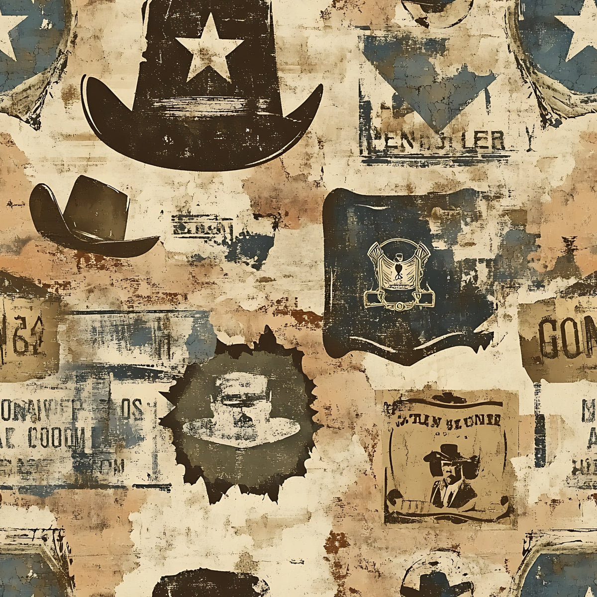Frontier Outlaws Pattern 11 Minky Fabric