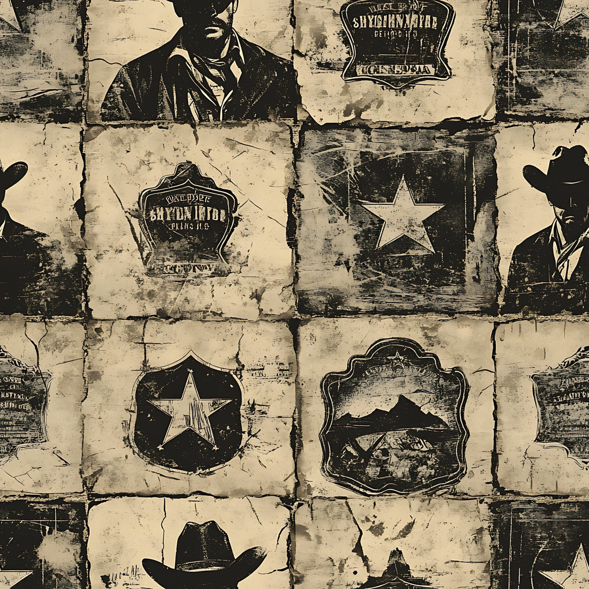 Frontier Outlaws Pattern 12 Minky Fabric
