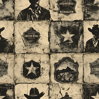 Frontier Outlaws Pattern 12 Minky Fabric