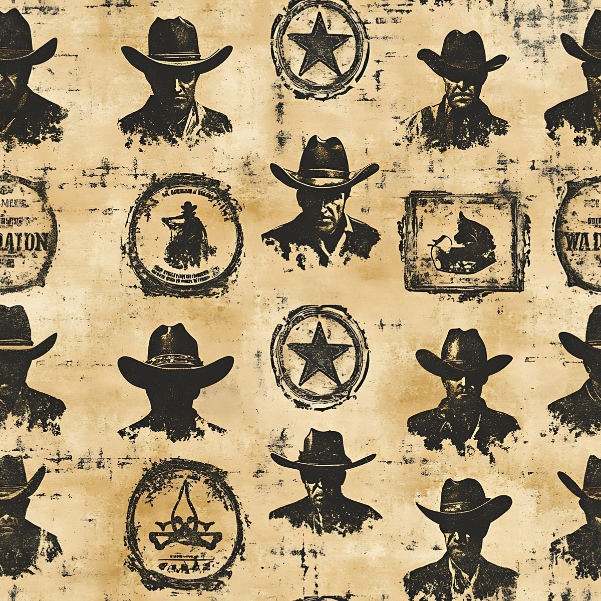 Frontier Outlaws Pattern 14 Minky Fabric