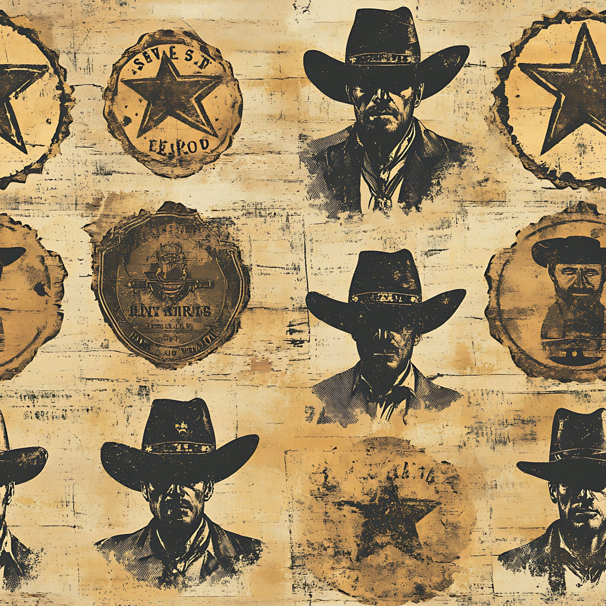 Frontier Outlaws Pattern 15 Minky Fabric