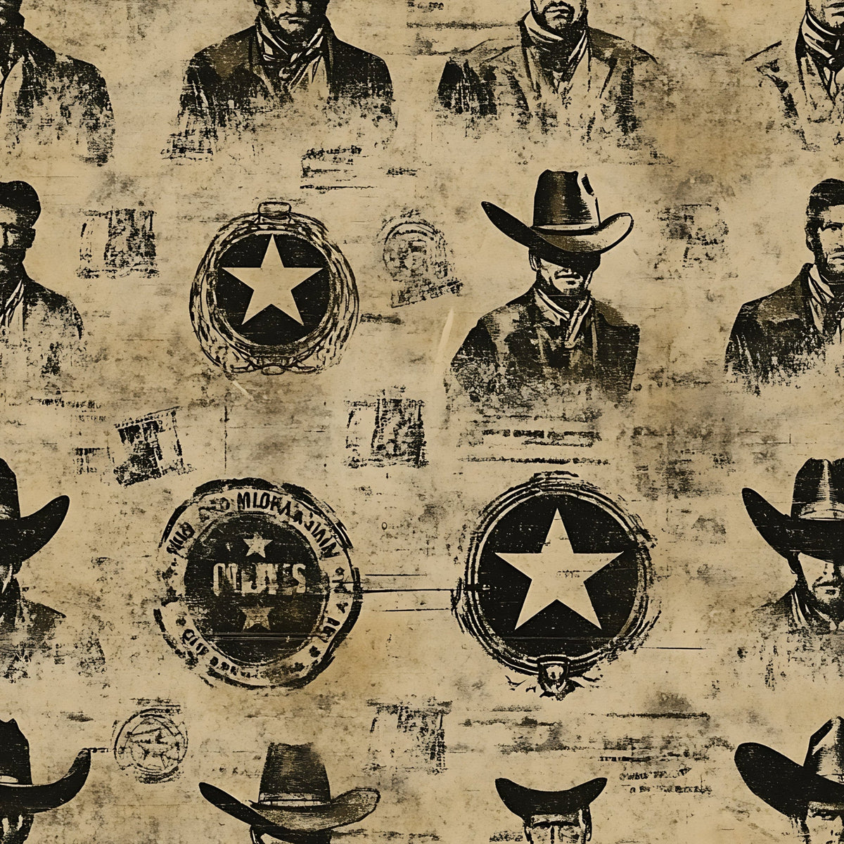 Frontier Outlaws Pattern 18 Minky Fabric